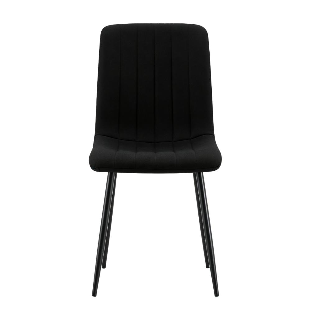 Silla de Comedor Lusitano, Negro, con Espaldar y Diseño Moderno