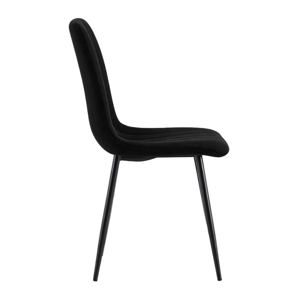 Silla de Comedor Lusitano, Negro, con Espaldar y Diseño Moderno