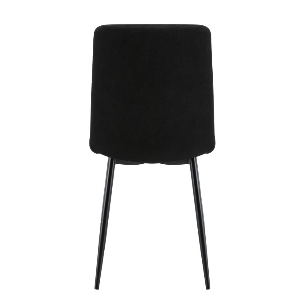 Silla de Comedor Lusitano, Negro, con Espaldar y Diseño Moderno