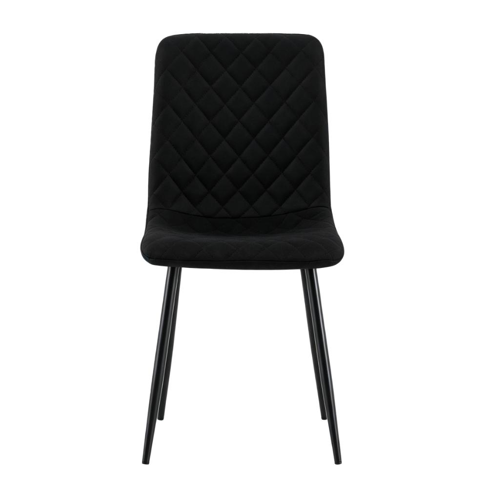 Silla de Comedor Loretto, Negro, con Espaldar y Diseño Moderno X2