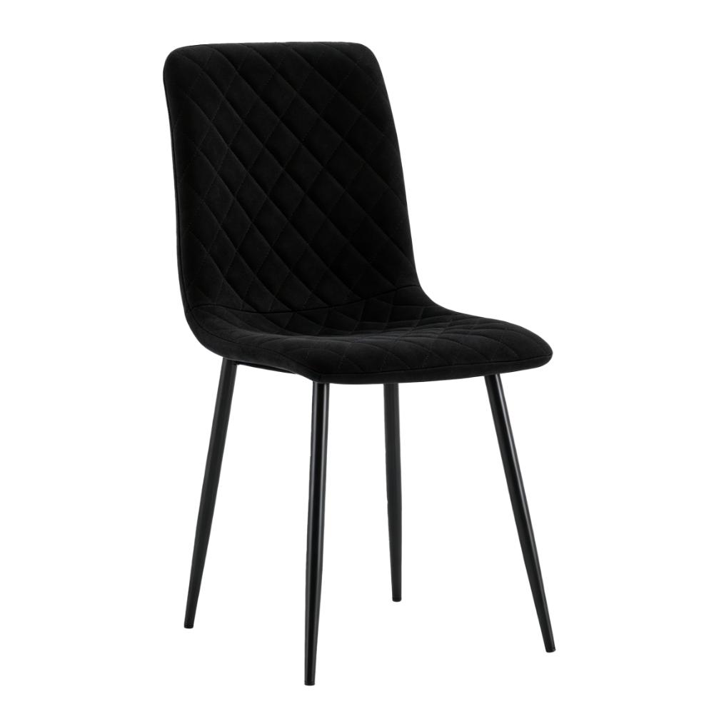 Silla de Comedor Loretto, Negro, con Espaldar y Diseño Moderno X2