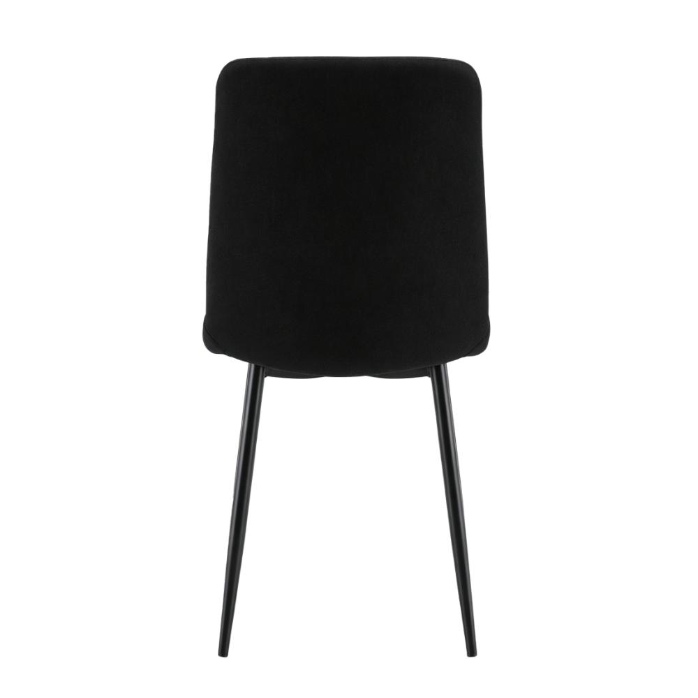 Silla de Comedor Loretto, Negro, con Espaldar y Diseño Moderno X2
