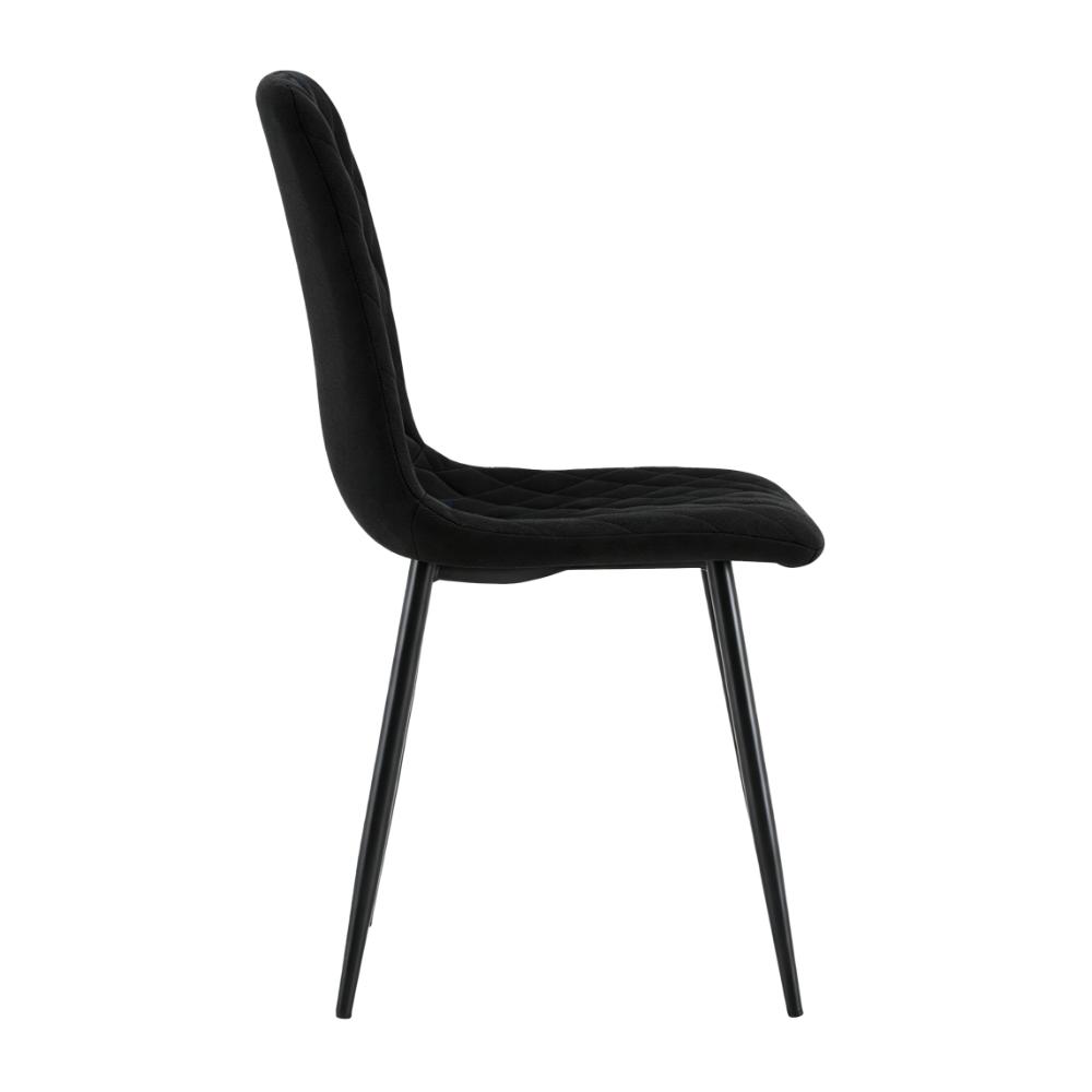 Silla de Comedor Loretto, Negro, con Espaldar y Diseño Moderno X2