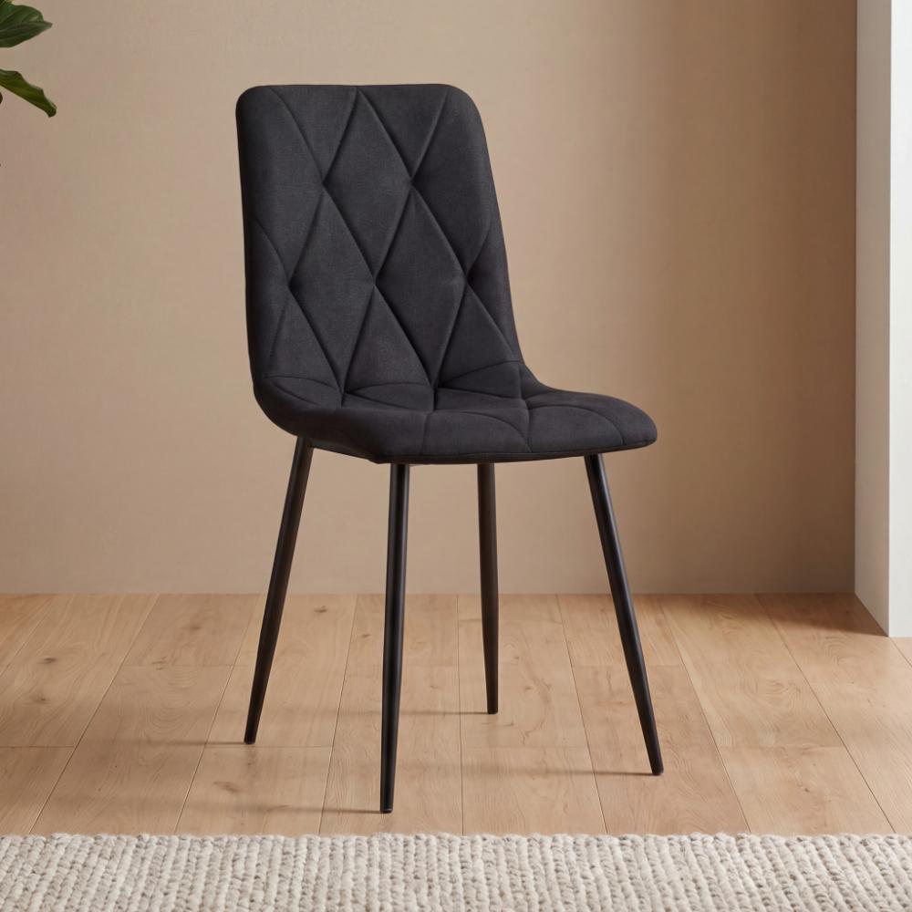 Silla de Comedor Napoles, Negro, con Espaldar y Diseño Moderno