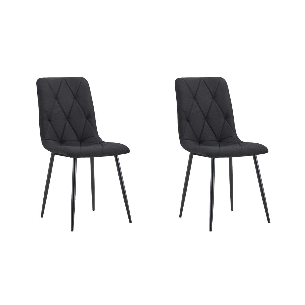 Silla de Comedor Napoles, Negro, con Espaldar y Diseño Moderno X2