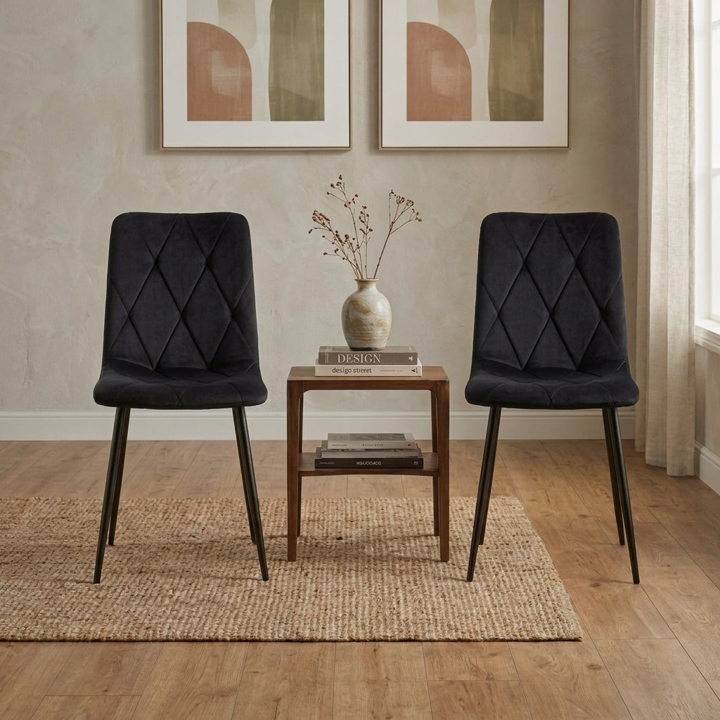 Silla de Comedor Napoles, Negro, con Espaldar y Diseño Moderno