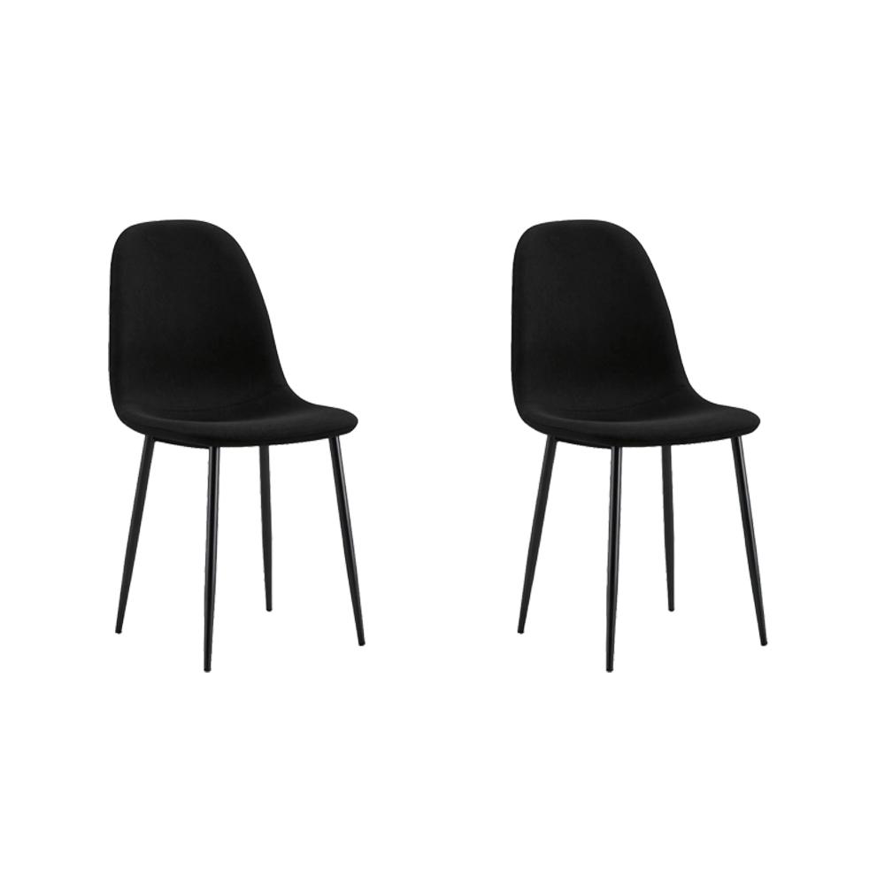 Silla de Comedor Margarita, Negro, con Espaldar y Diseño Moderno X2