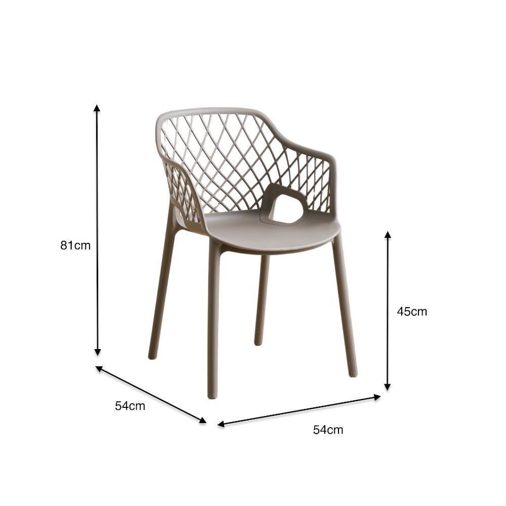 Silla con Brazos Casablanca, Taupe, con Espaldar en Diamantes y Estilo Moderno