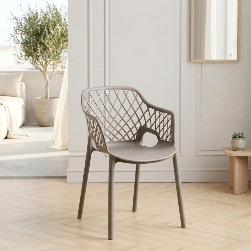 Combo Vaira, Incluye una Mesa y 4 Sillas Color Taupe