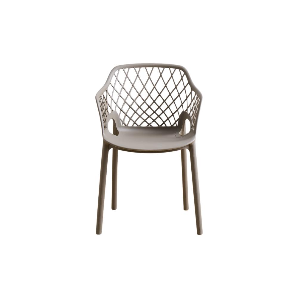 Silla con Brazos Casablanca, Taupe, con Espaldar en Diamantes y Estilo Moderno
