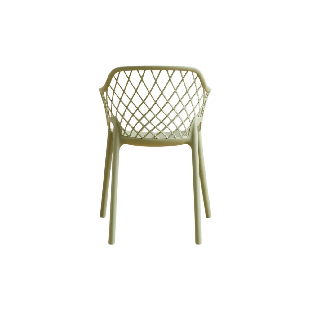 Silla con Brazos Casablanca, Verde Olivo, con espaldar en diamantes y estilo moderno