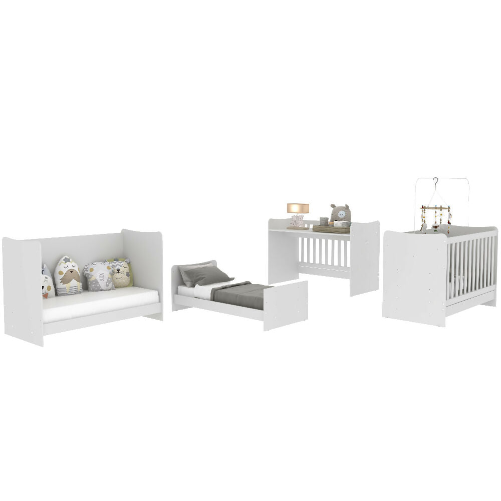 Cuna Bebe Blanca Convertible 4 En 1