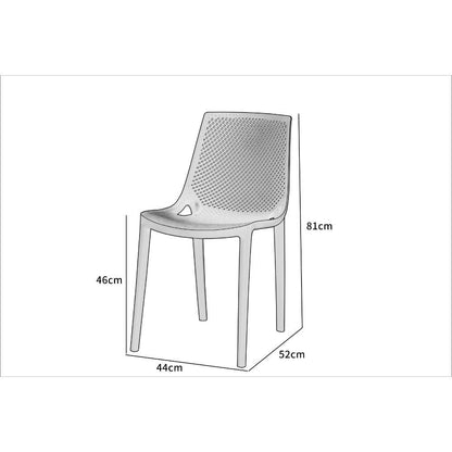 Combo Comedor Exterior Kos, Negro, con cuatro Sillas Ideal Para Espacios Reducidos