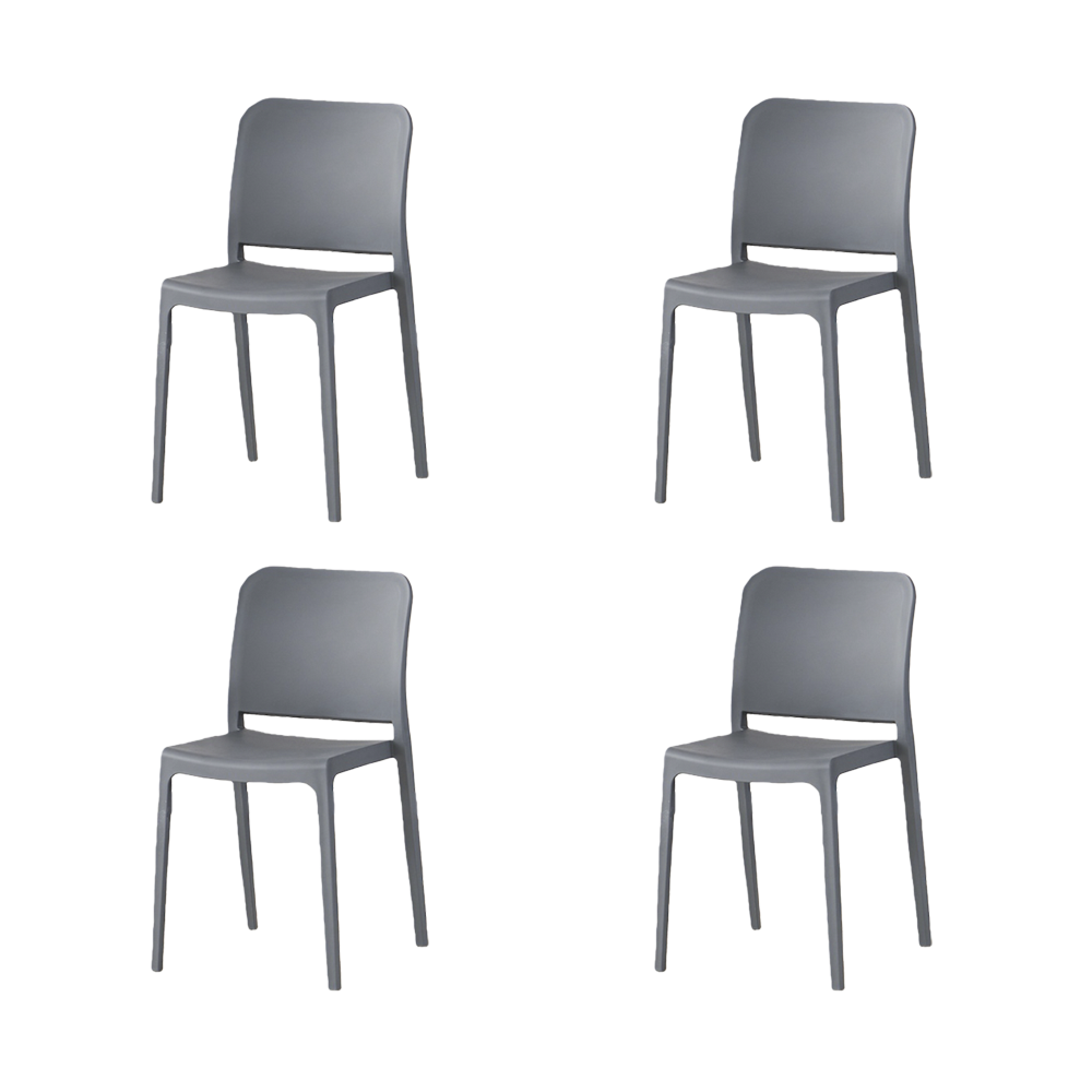 Silla Triveca, Gris Oscuro, Con espaldar cerrado y diseño minimalista  X4