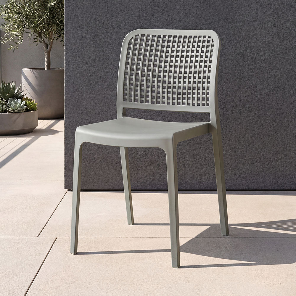 Silla Bronx , Gris Oscuro, con Espaldar en Cuadrados y Diseño Minimalista