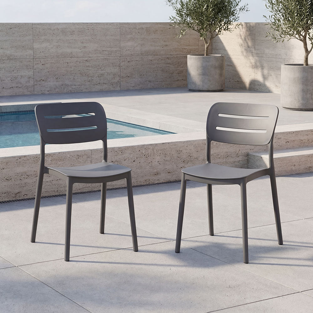 Silla Harriman, Gris Oscuro, Con medio espaldar y diseño minimalista X2