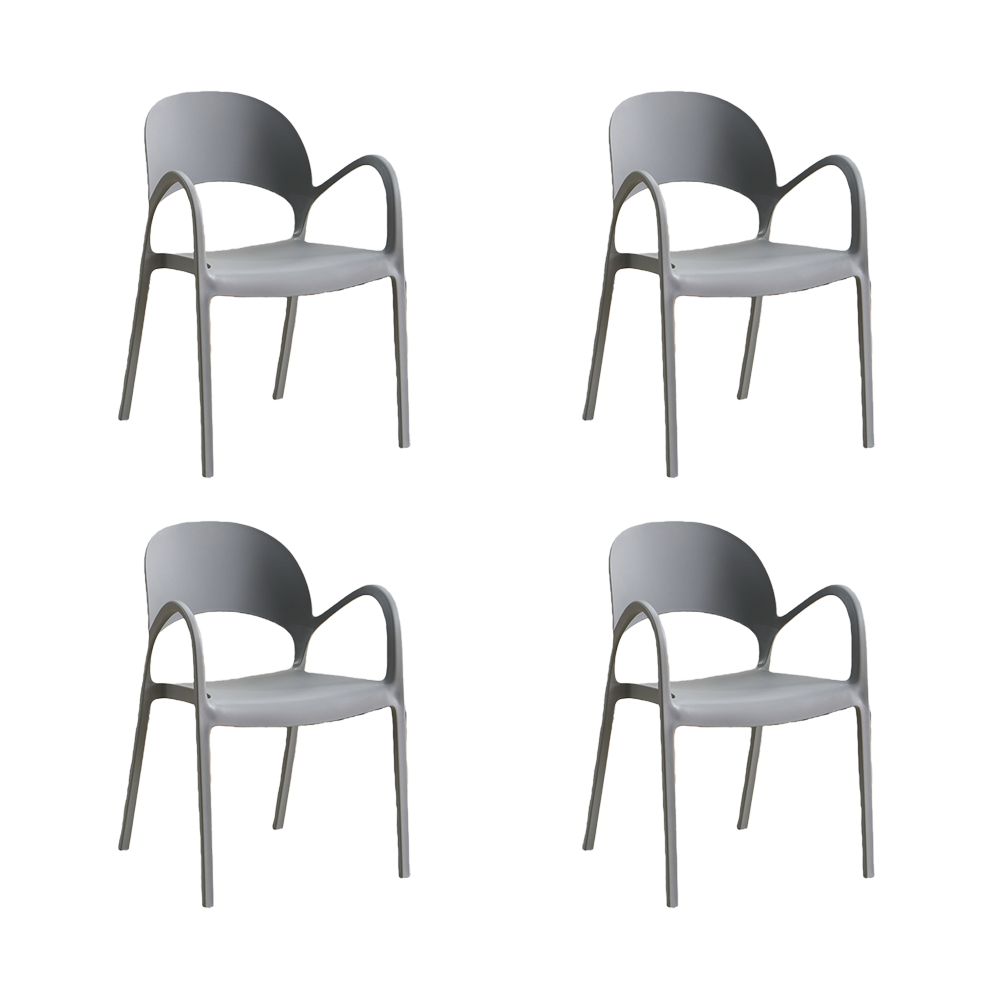 Silla Bremen, Gris Oscuro, Con espaldar, reposa brazos y diseño minimalista X4