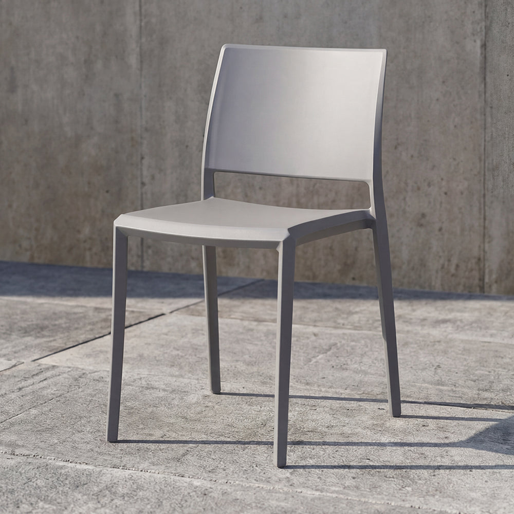 Silla Toledo, Color gris, Con espaldar liso y cuadrado, diseño moderno