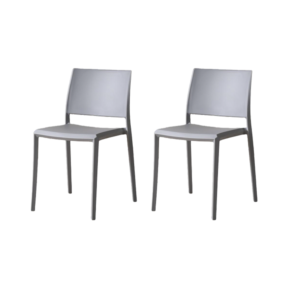 Silla Toledo, Color gris, Con espaldar liso y cuadrado, diseño moderno X2
