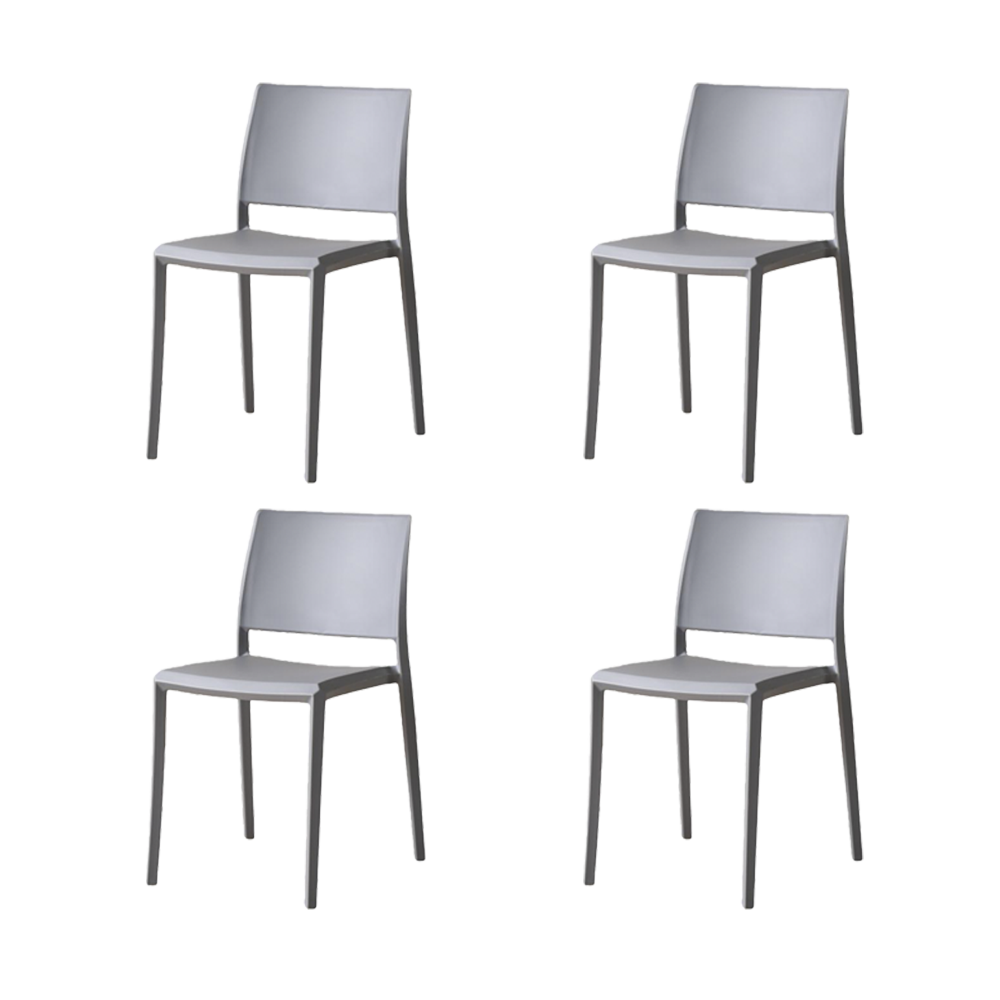 Silla Toledo, Color gris, Con espaldar liso y cuadrado, diseño moderno X4