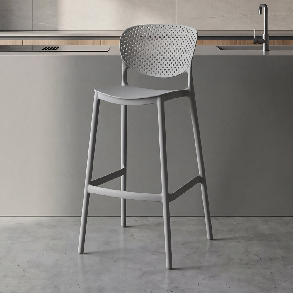 Silla para Bar Rio, Color Gris Oscuro, Diseño Moderno