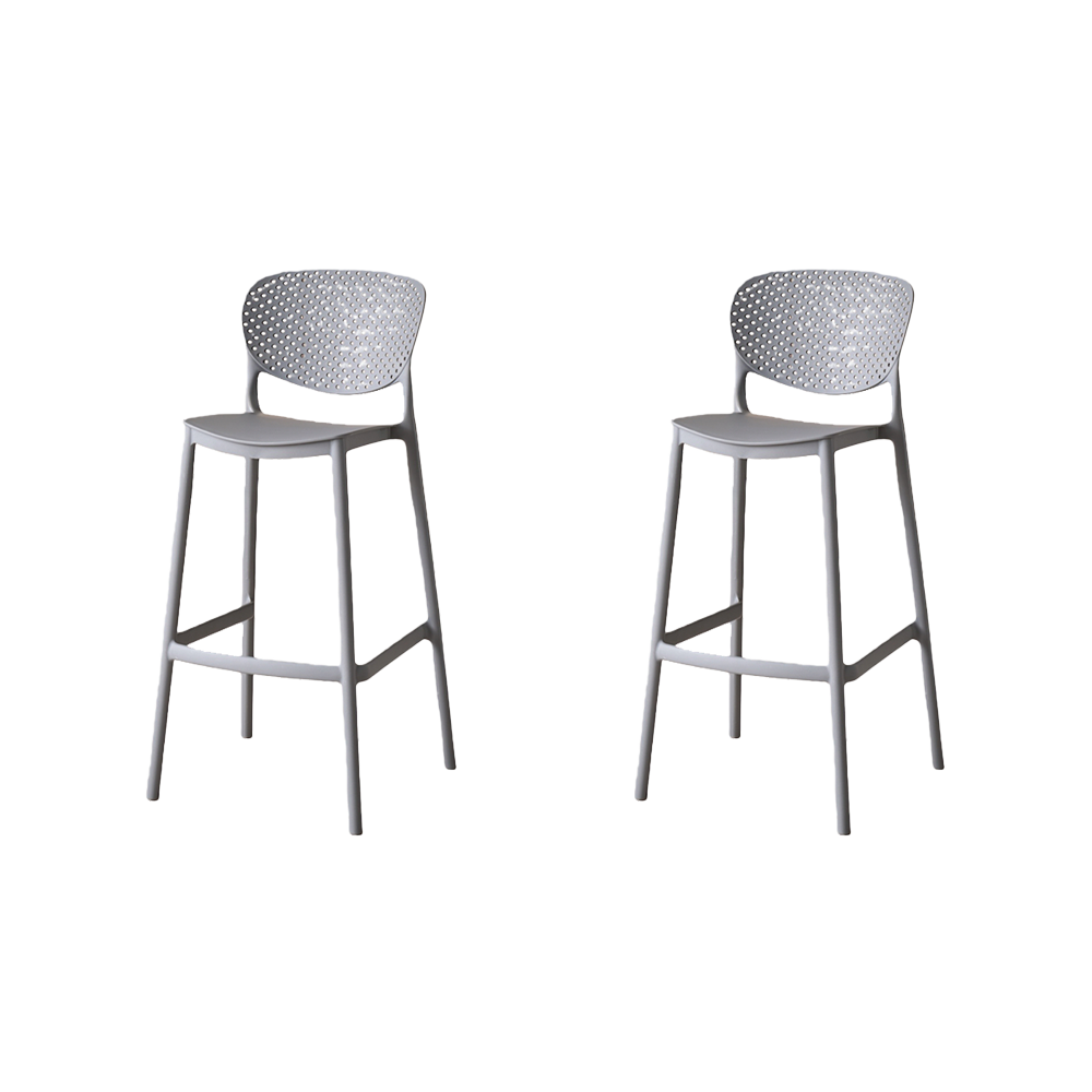 Silla para Bar Río, Color Gris Oscuro, Diseño Moderno X2