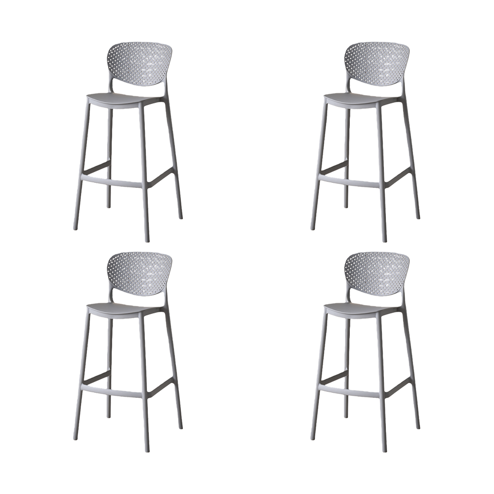 Silla para Bar Río, Color Gris Oscuro, Diseño Moderno X4