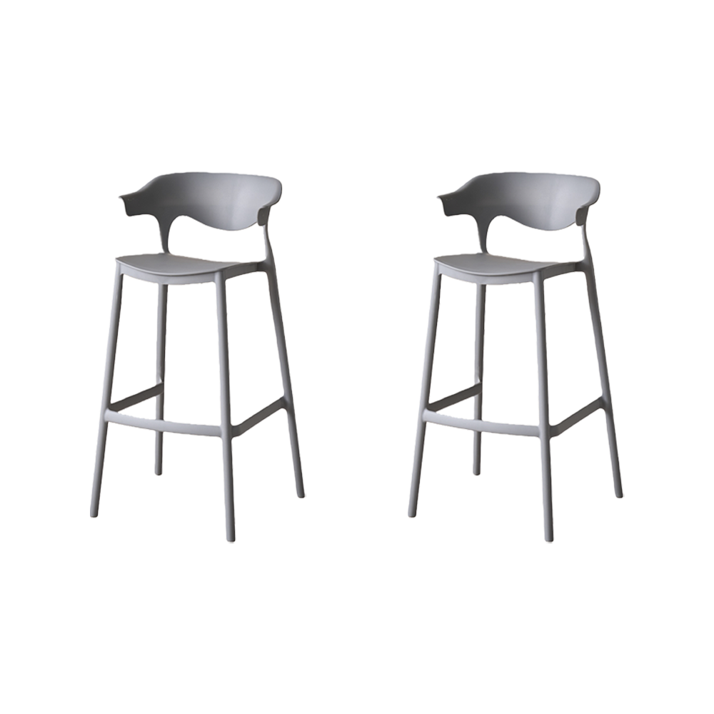 Set de 2 Sillas para Bar Elena, Color Gris Oscuro, Diseño Moderno