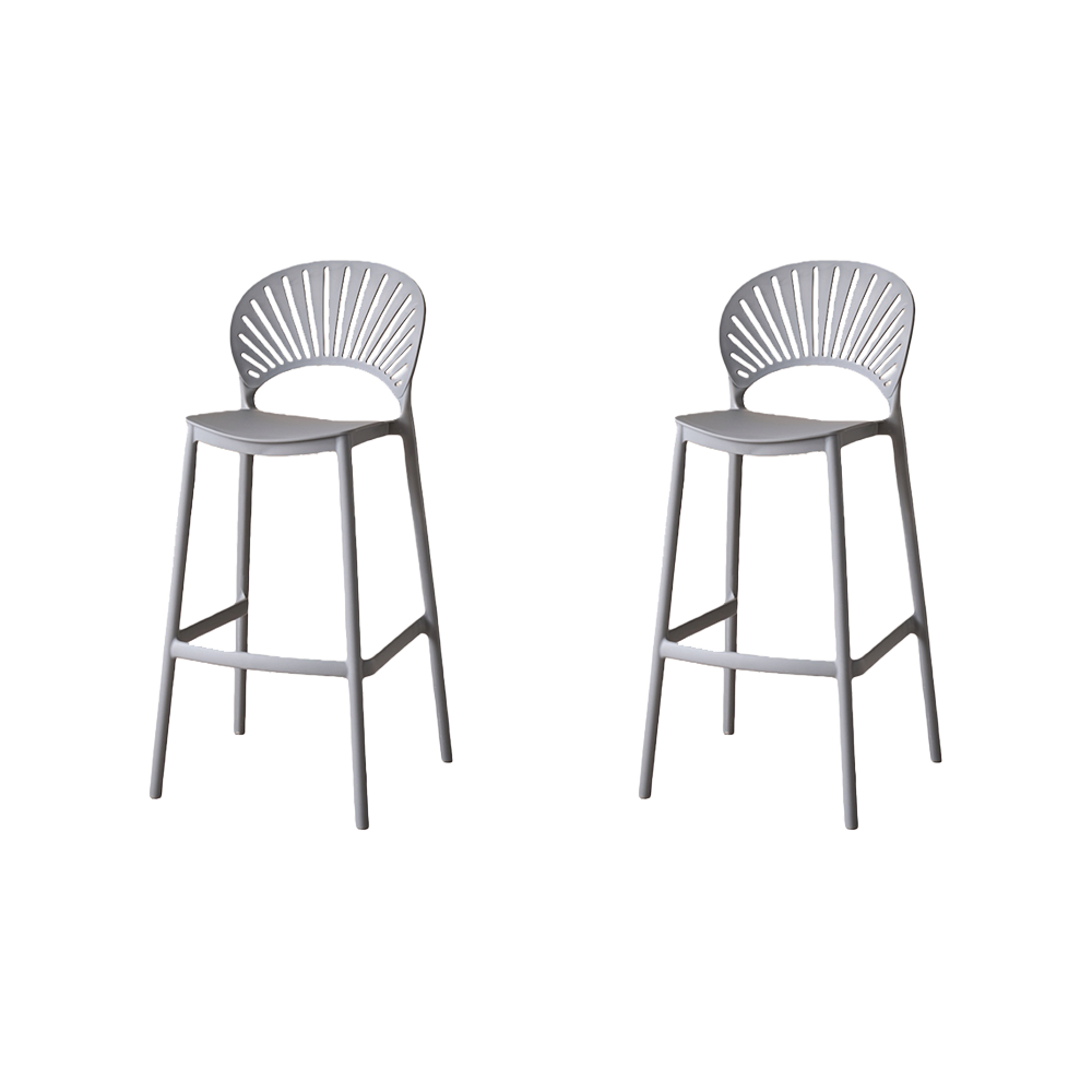 Set de 2 Sillas para Bar Paraíso, Color Gris Oscuro, Diseño Moderno