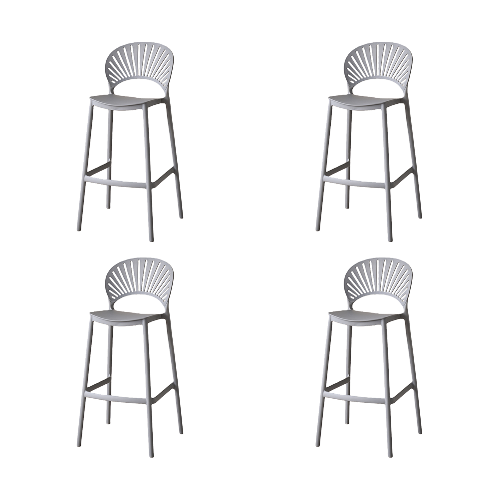 Set de 4 Sillas para Bar Paraíso, Color Gris Oscuro, Diseño Moderno