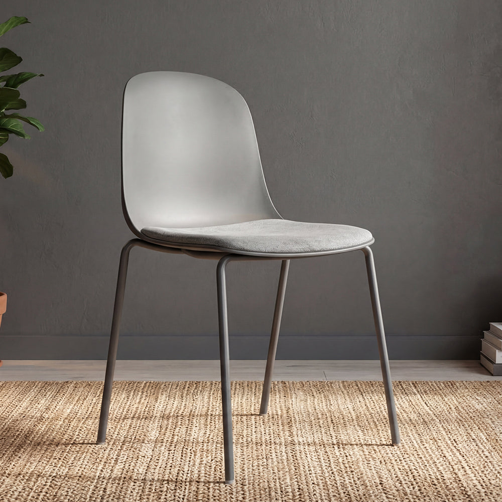Silla con Cojín Aiara, Color Gris Oscuro, Diseño Moderno