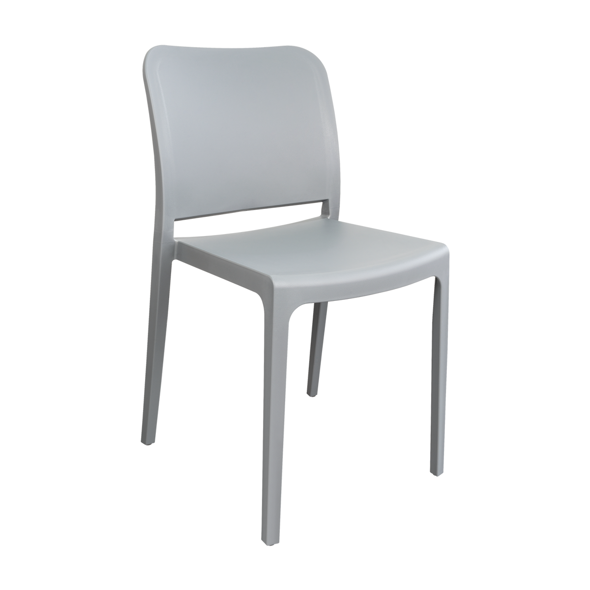 Silla Triveca, Gris Oscuro, con Espaldar Cerrado y Diseño Minimalista