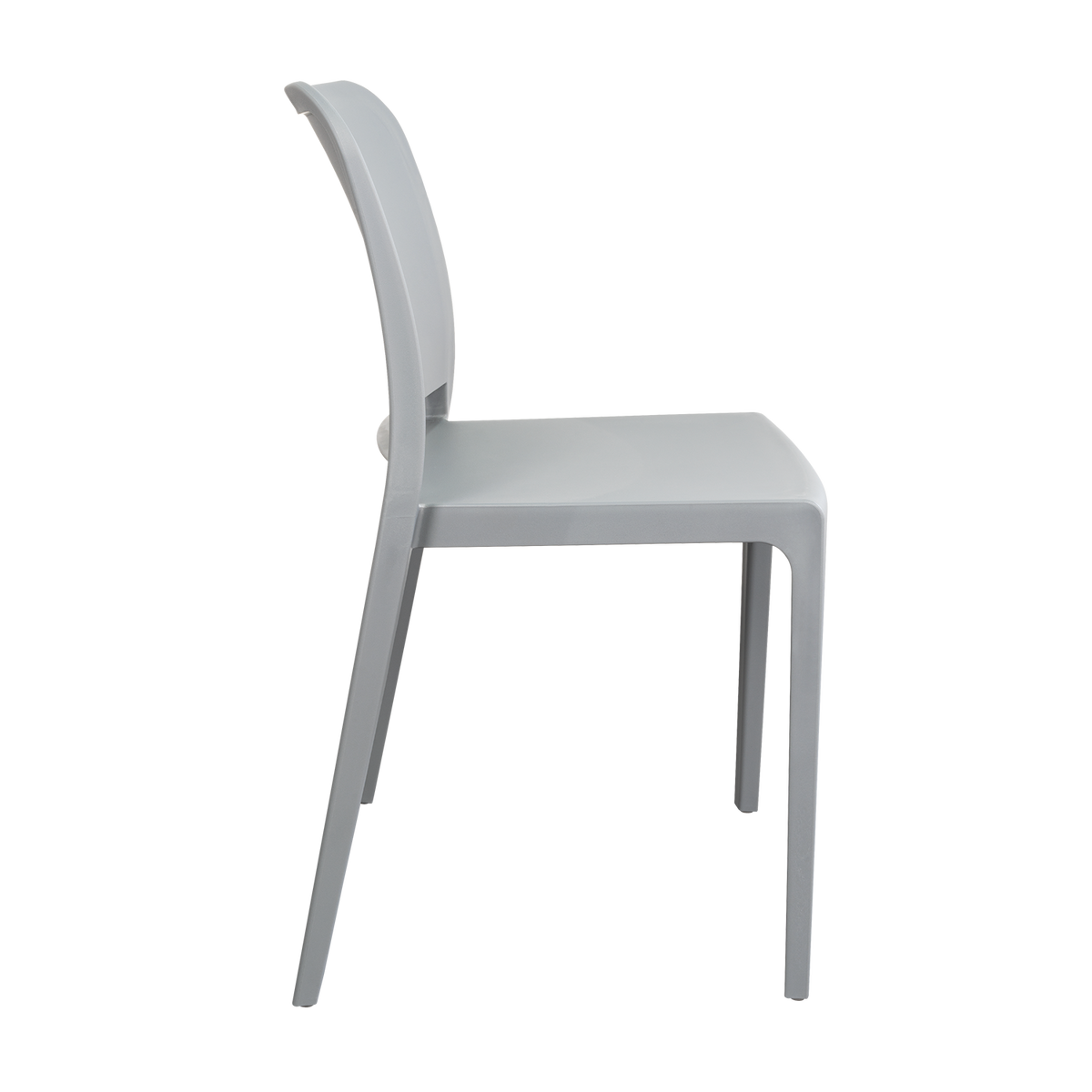 Silla Triveca, Gris Oscuro, con Espaldar Cerrado y Diseño Minimalista