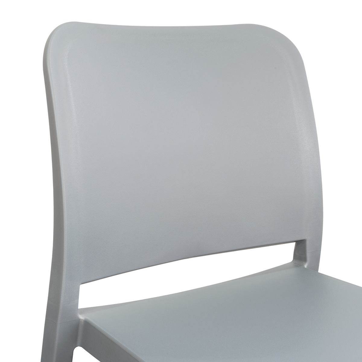 Silla Triveca, Gris Oscuro, con Espaldar Cerrado y Diseño Minimalista