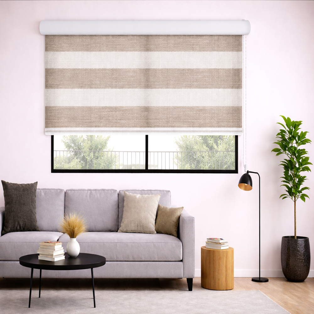 Persiana Enrollable Sheer Elegance Sheer Screen Fina Beige/café 100 X 170
