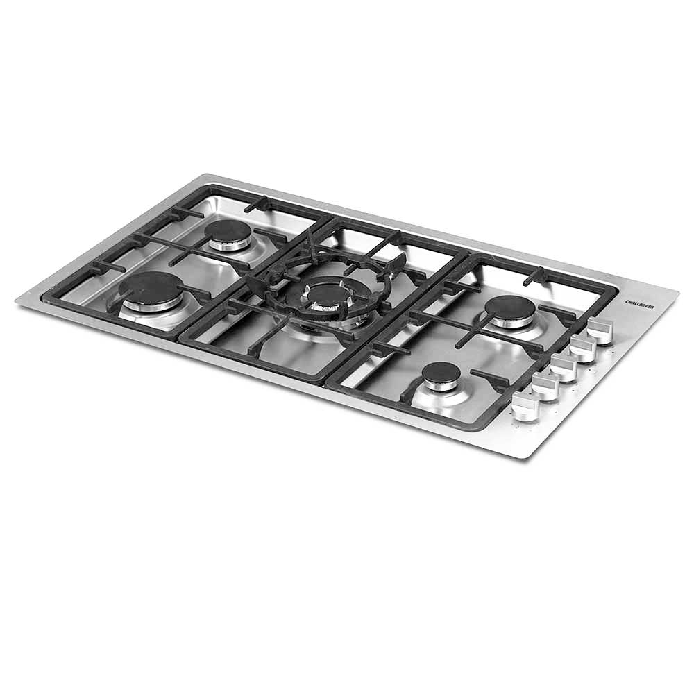 Estufa De Empotrar Challenger  Gas Natural 5 Puestos, Plateado
