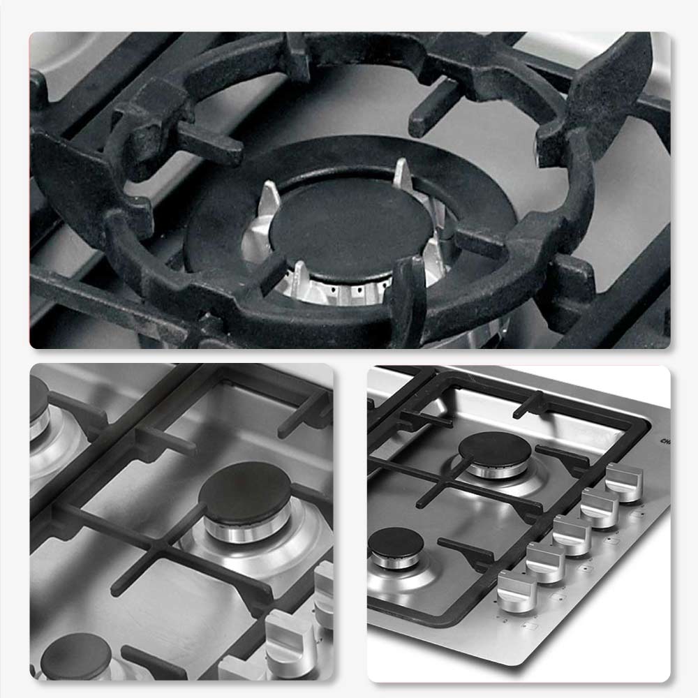 Estufa De Empotrar Challenger  Gas Natural 5 Puestos, Plateado