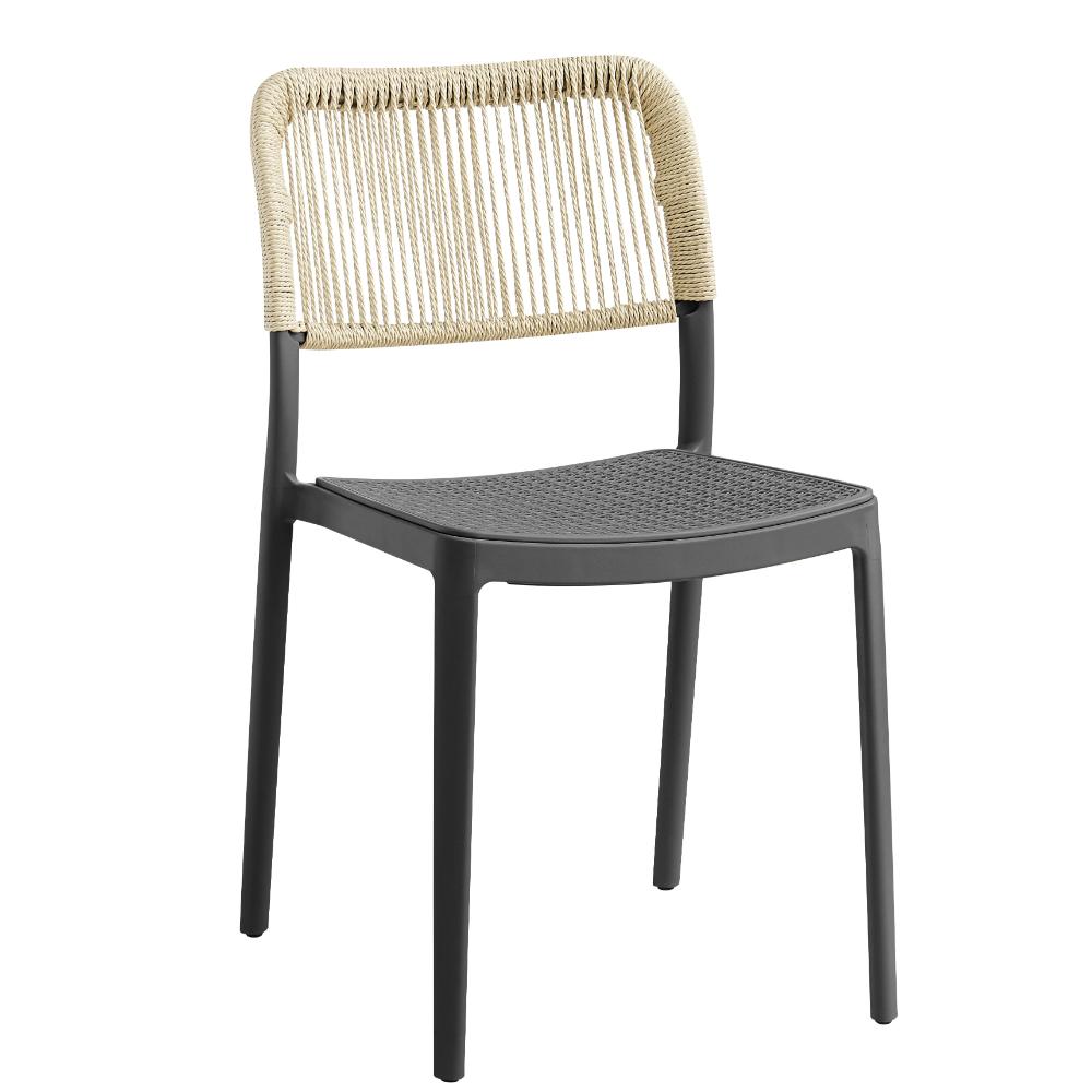 Set de 2 Sillas Austin, Color Negro, con Espaldar Tejido