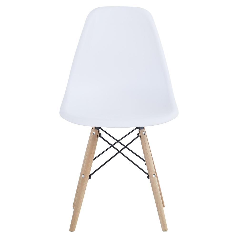 Set de 4 Sillas Eames, Color Blanco, con Patas de Madera