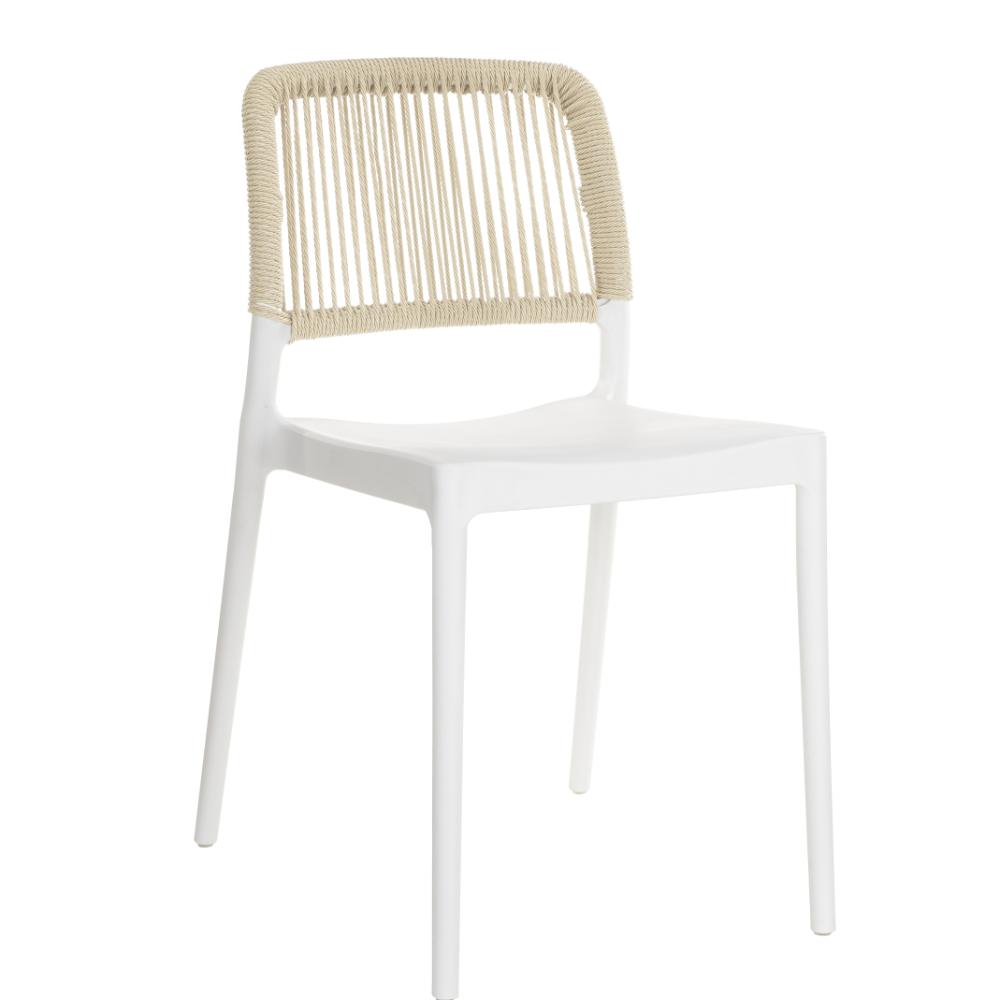 Set de 2 Sillas Houston, Color Blanco, con Espaldar Tejido