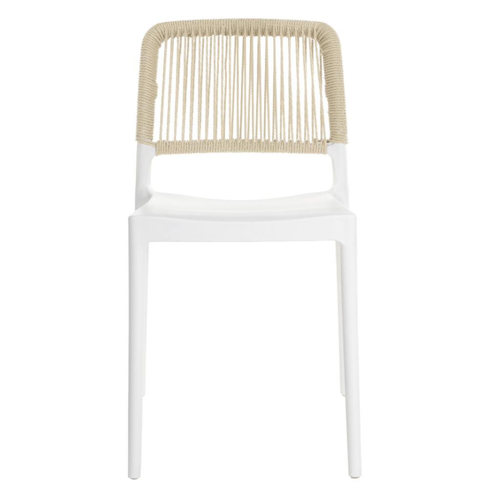Set de 2 Sillas Houston, Color Blanco, con Espaldar Tejido