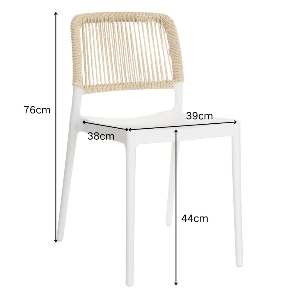 Set de 2 Sillas Houston, Color Blanco, con Espaldar Tejido