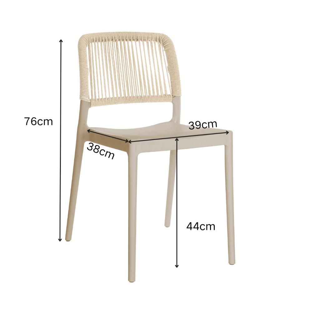 Silla Houston, Color Taupe, con Espaldar Tejido