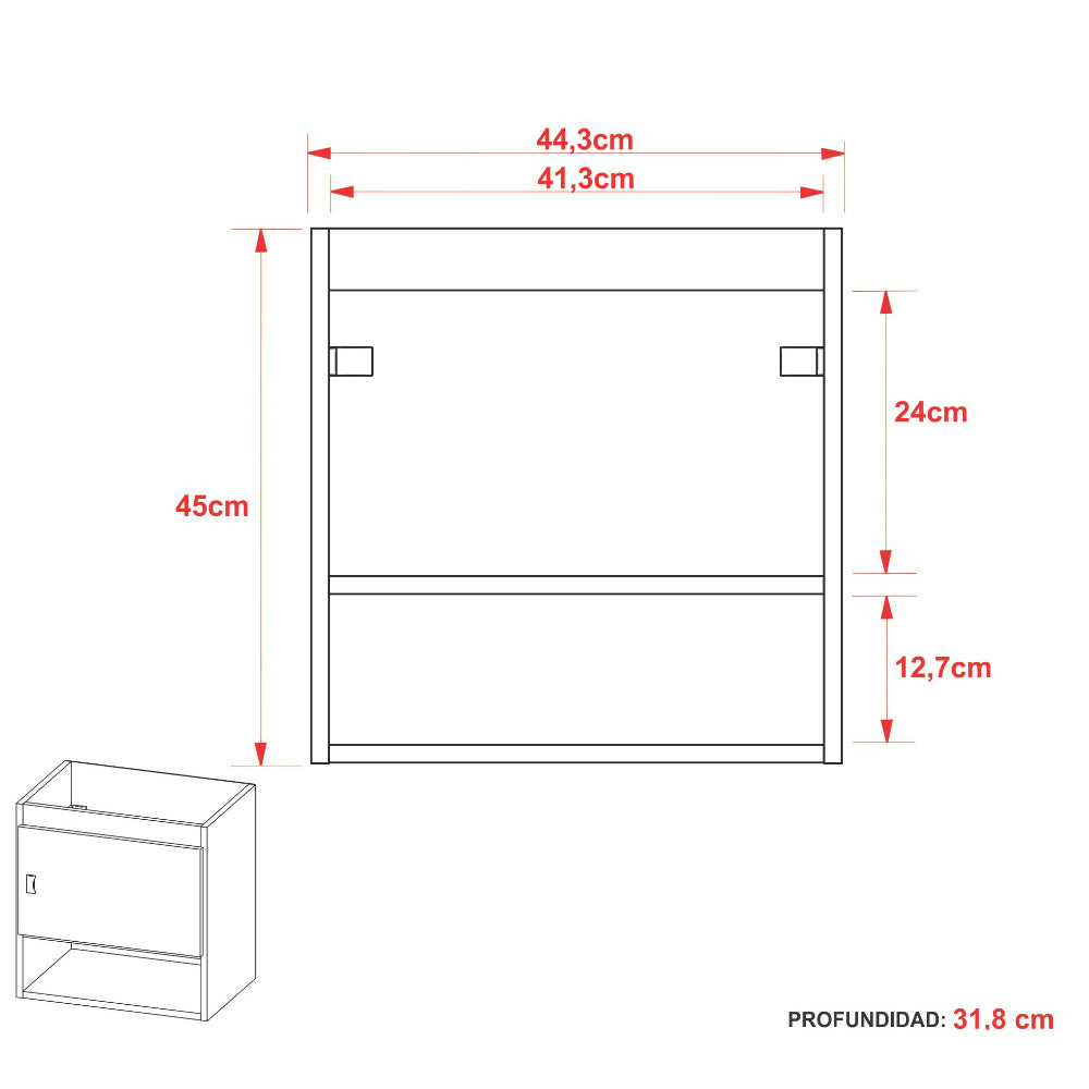 Mueble de Baño con Lavamanos Linz - Mármol grafito