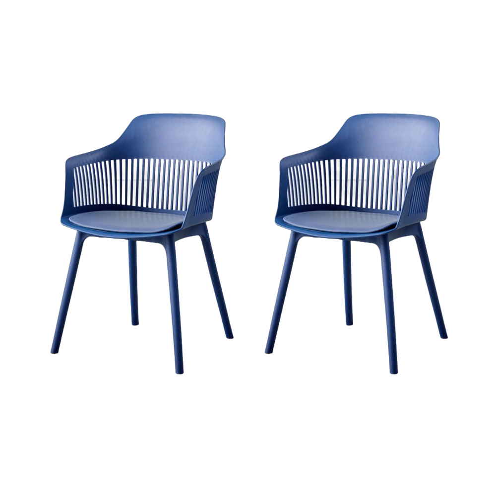Silla Con Cojin Max, Color Azul, Con espaldar en rejilla X2