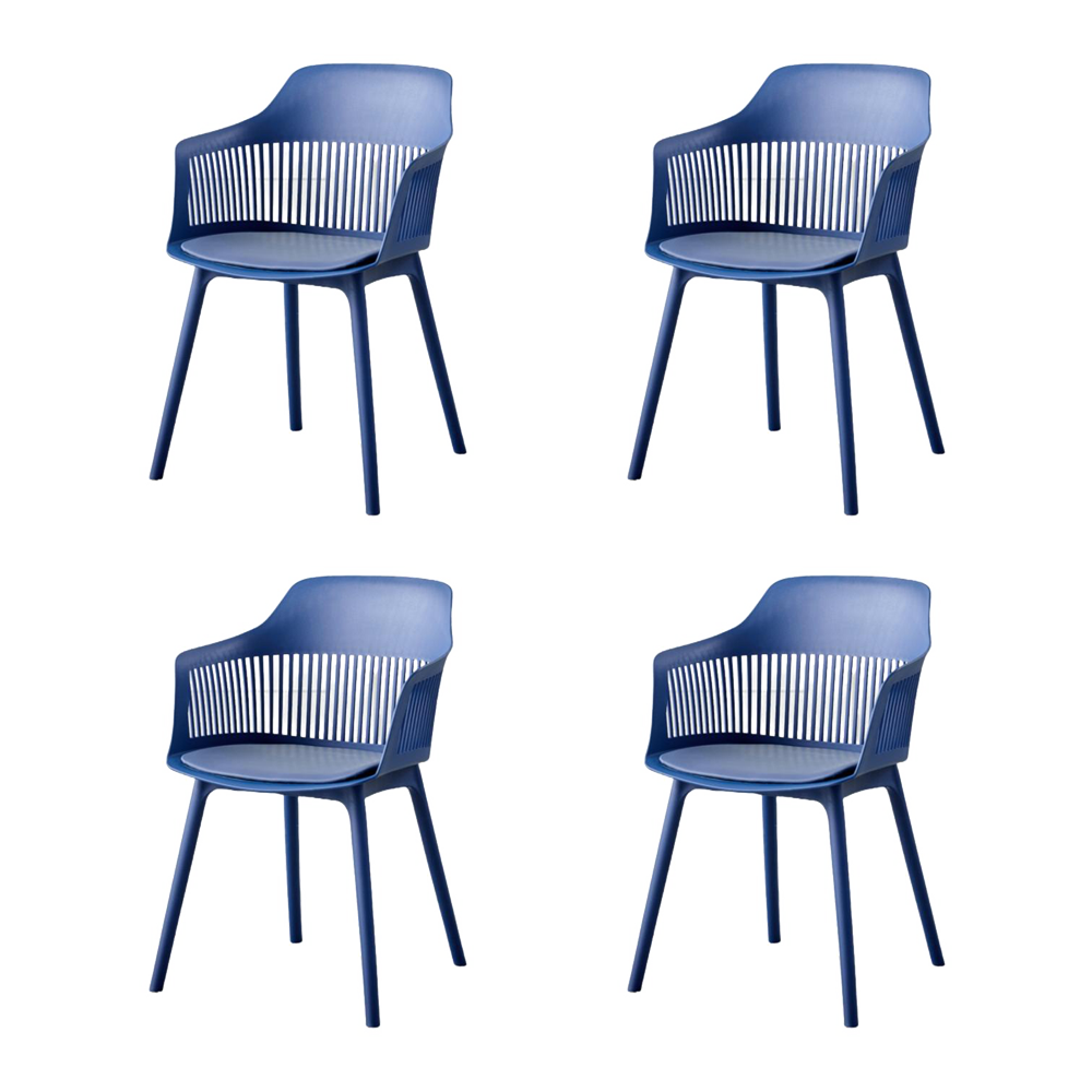 Silla Con Cojin Max, Color Azul, Con espaldar en rejilla X4
