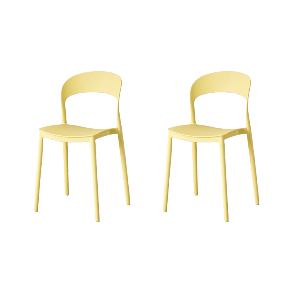 Set de 2 Sillas Patrick, Color Amarillo, con Espaldar y Diseño Moderno