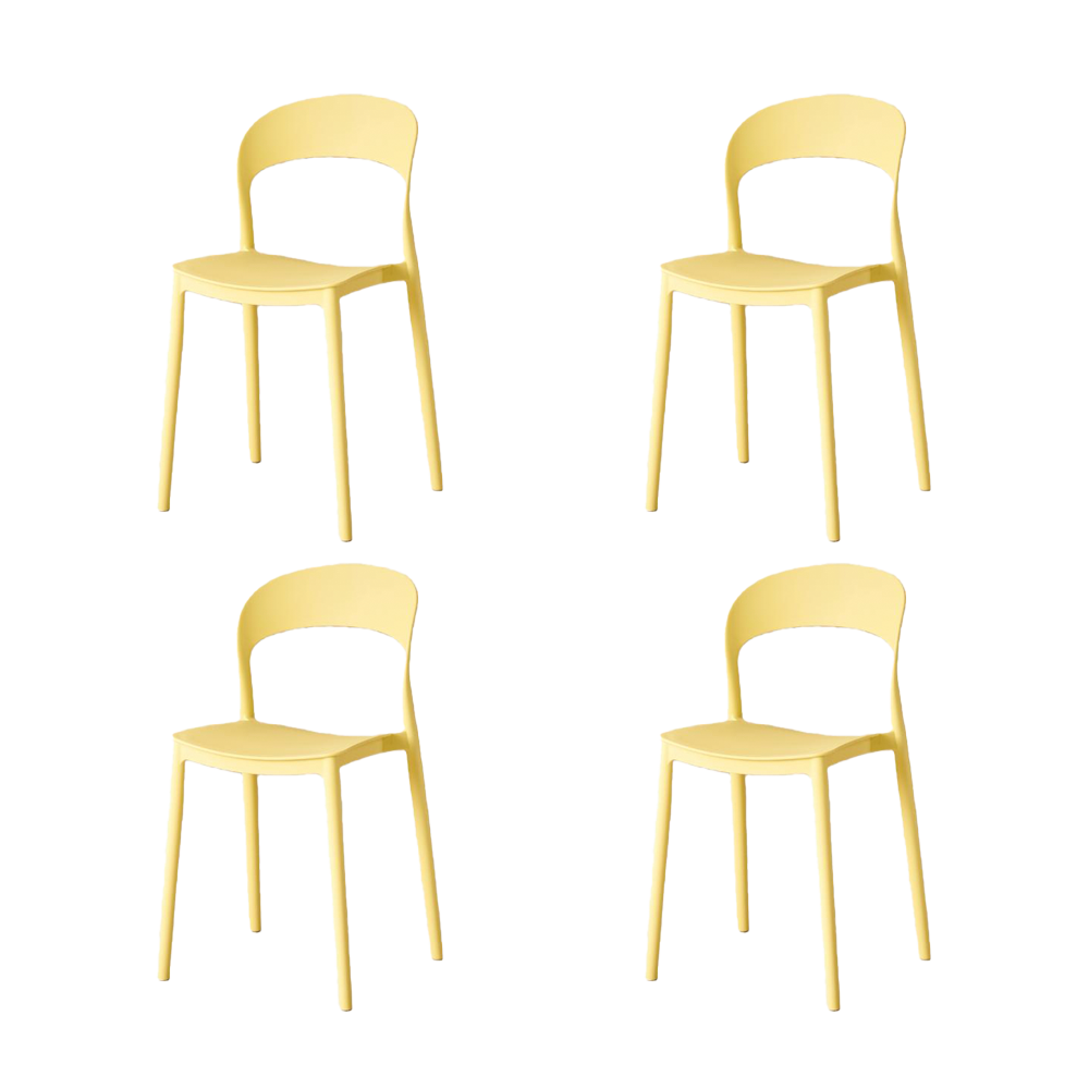 Set de 4 Sillas Patrick, Color Amarillo, con Espaldar y Diseño Moderno