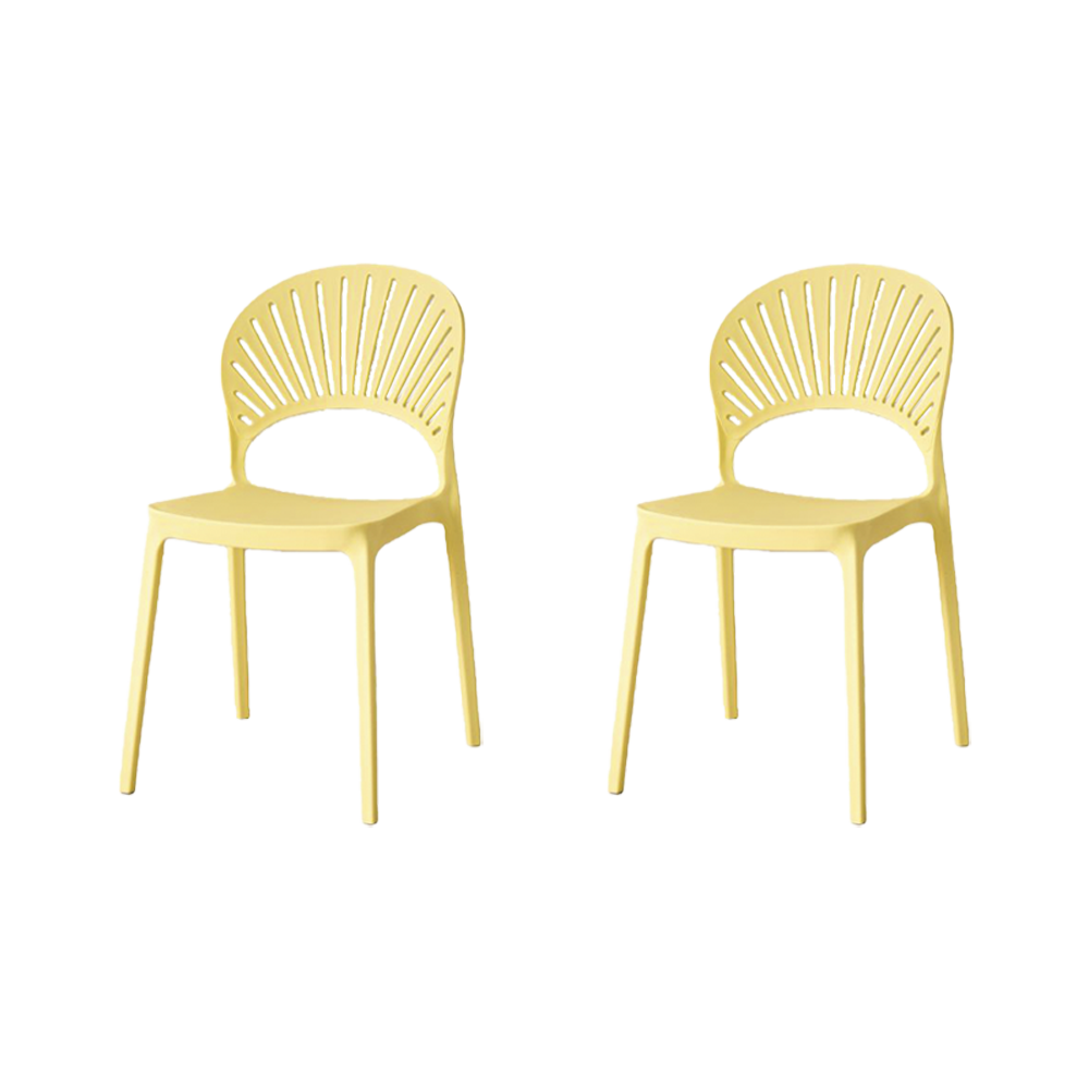 Set de 2 Sillas Paraíso, Color Amarillo, con Espaldar y Diseño Moderno