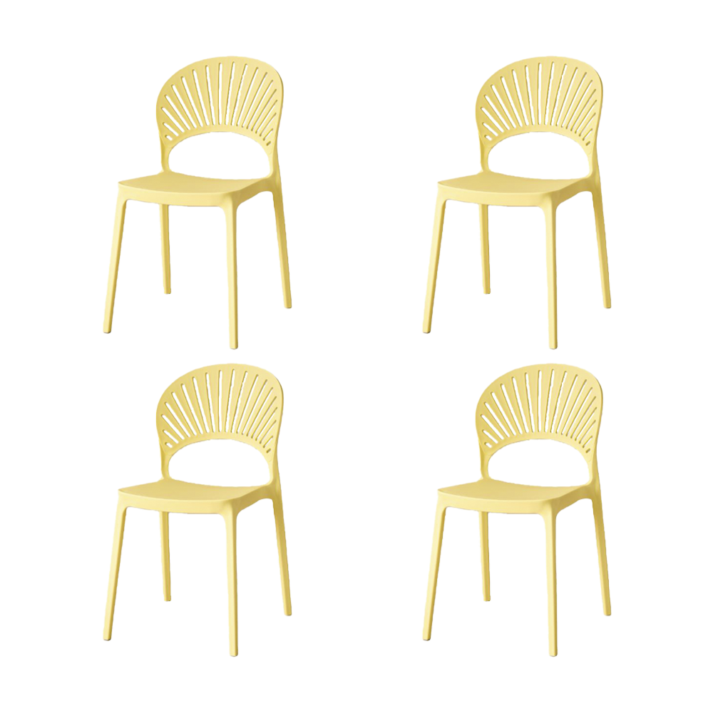 Set de 4 Sillas Paraíso, Color Amarillo, con Espaldar y Diseño Moderno